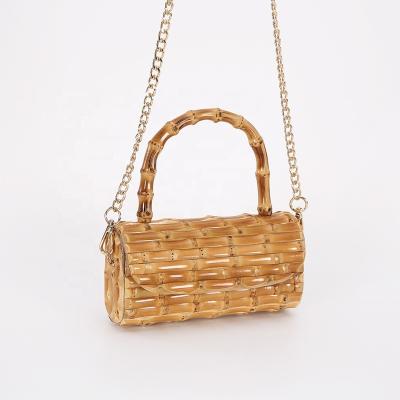 China Eco-Friendly Bamboo Root Bag with Belt and Shoulder Handle for sale