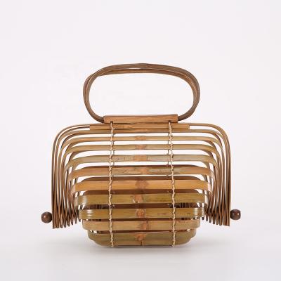 China Eco Friendly Bamboo Bag Bird Cage Design Small Size for sale