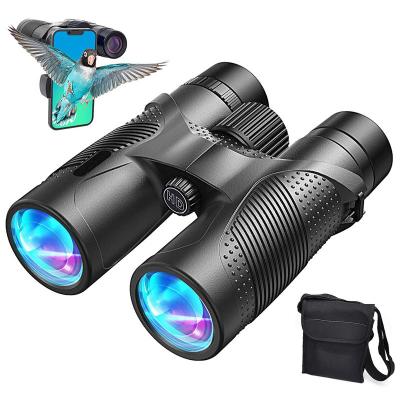 China 12x42 HD Binoculars For Adults High Power Binoculars With BaK4 Prisms IPX7 Waterproof With LG15 Lightweight Phone Adapter for sale