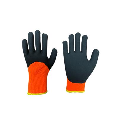 China Design Latex Warm Luxurious Household Latex Dipped Work Latex Coated Warm Winter Work Gloves for sale