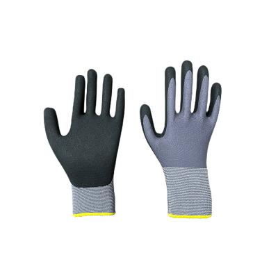 China Anti Slip Spandex Nylon Liner Cut Nitrile Coated Sandy Gloves for sale