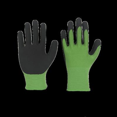 China Latex Anti-Slip Bamboo Fiber Sandy Coated Garden Gloves for sale