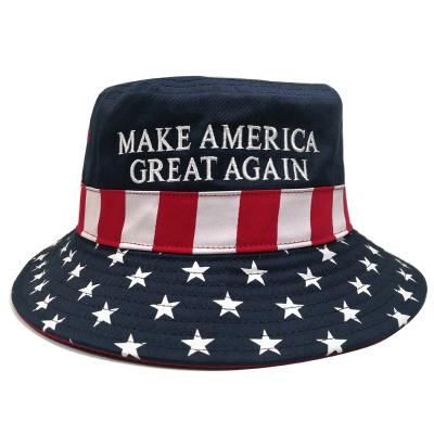 China Custom Promotional Bucket Hat Wholesale American Flag Sublimation Image Bucket Hat for sale