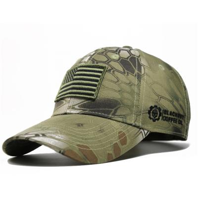 China Custom High Quality 100% Cotton American Flag Camouflage Baseball Hat for sale