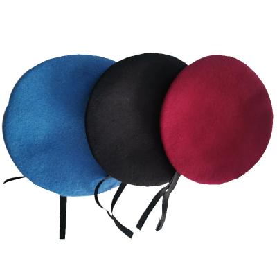 China Custom Image Logo Embroidered Beret Hat Unisex Red Wool Beret Military Hat for sale