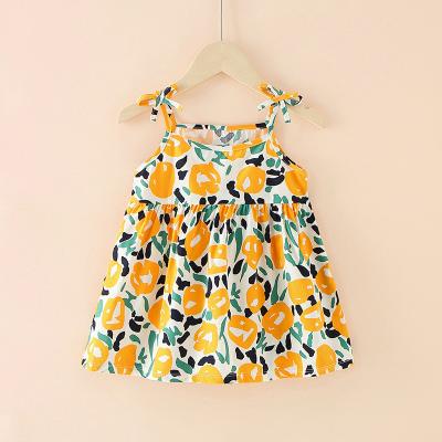 China Washable Kids Girl Dress Kids Clothes Bridesmaids Dress With Floral Print Custom Wholesale Seller Designers Summer Kids Wear Big Size for sale