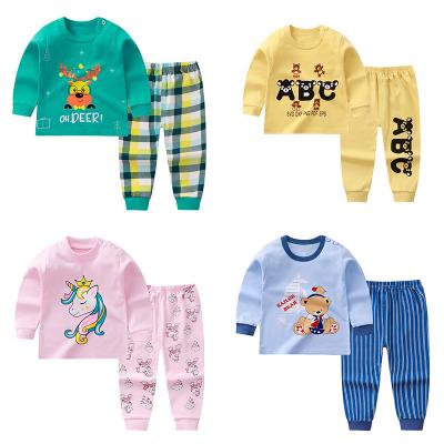 China Hot Casual Children's Underwear Suit Pure Cotton - Selling New Boys Girl Autumn And Winter Pajamas Baby Clothes Home Autumn Pants for sale