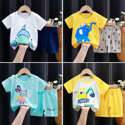 China Chinese style summer children's short-sleeved shorts set men's children's cotton T-shirt women's clothing manufact 2023 and new for sale