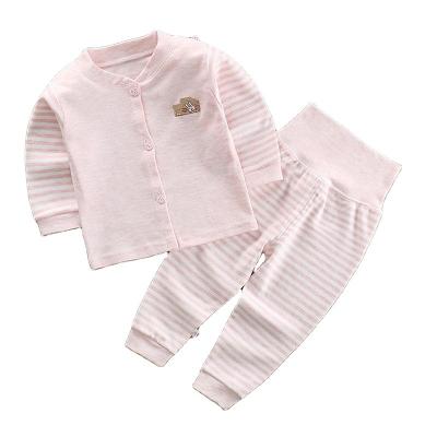 China Smart casual children and toddlers pure cotton autumn clothes long underwear set high waist cotton newborn colorful baby belly protection pants for sale