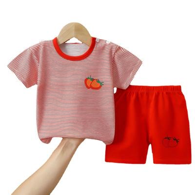 China Summer Girl's Short Sleeve Pajamas Set Boys Home Service Casual Children's 2 Pieces for sale