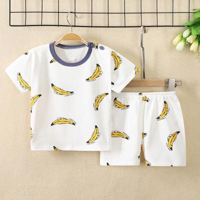 China Summer style short-sleeved suit of pure cotton preppy new children 0-5 years old, youth, boys and female treasure T-shirt baby clothes for sale