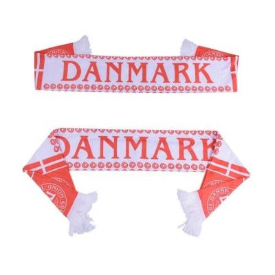 China 2020 WM Danmark Fleece Scarf Denmark Defender Artificial Wool Long Scarf for sale