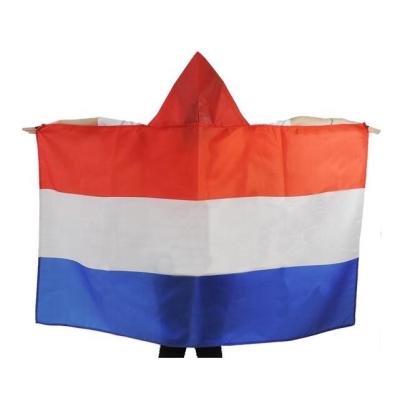 China Cape WM2022 The Netherlands Football Corps Flag Holland Cape Flag With Hood for sale