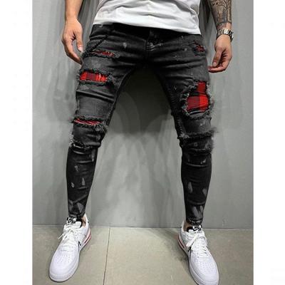 China New Design QUICK DRY Custom Destroyed Ripped Jeans Mens Skinny Jeans Custom Jeans Mens for sale