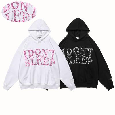 China Custom 100% Cotton Anti Shrink Plus Size Rhinestone Sweaters Unisex Heavy Soft Clothes Blow Print Mens Hoodies and Sweatshirts for sale