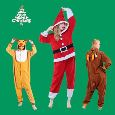 China Wholesale Cartoon QUICK DRY Mens Fleece Onsies Adult Couples Plus Size Santa Family Christmas Pajamas Sets For Women Pajamas Family for sale