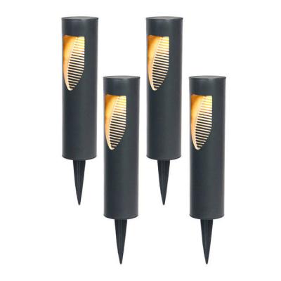 China Garden Factory Wholesale Outdoor Landscape Floor Pathway Lamp Waterproof Cylindrical Solar LED Lawn Light for Garden Villas Decoration for sale