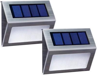 China 3led Small Wall Stainless Steel Garden Light Waterproof Fence Solar Step Light Stair Lamp For Deck Pathway Walkway for sale