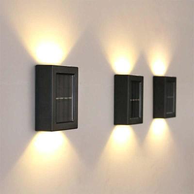 China 2LED Garden Through The Staircase Luminous Outdoor Waterproof Decoration Solar Wall Lamp Light Garden Yard Light for sale