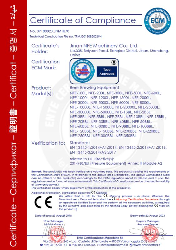 CE - Jinan NFE Machinery Co., Ltd.