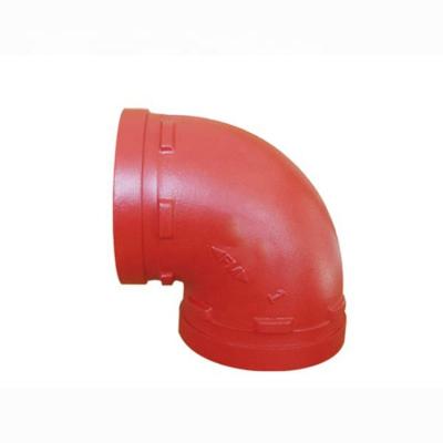 China Fire Fighting Iron Pipe Fitting Malleable vds Coupling Grooved 90 Degree Elbow Equal for sale