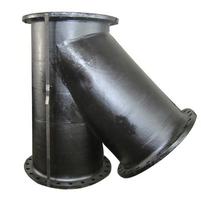 China Drainage / Sewage / Drinking Water 45 Degree Branch Lateral Malleable Iron Y Tee Pipe Fitting for sale