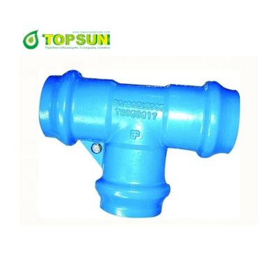 China Topsun Hot Sale High Quality Malleable PVC Iron Socket Equal Pipe Tee Equal for sale