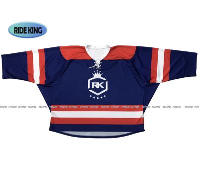 China Antibacterial King Durable Any Logo Sublimated Hockey Jersey With Tour Low MOQ for sale