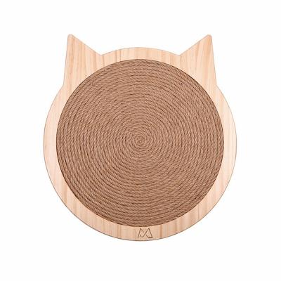 China Wholesale Stocked Solid Wood Sisal Cat Scratcher Solid Wood Cat Scratching Dish Claw Sisal Grasping Wall Cat Scratcher Protective Suction Cup for sale