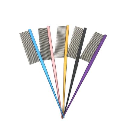 China Fashionable Combs for Cats Stainless Steel Comb Dog Grooming Hair Remover Grooming Comb for sale