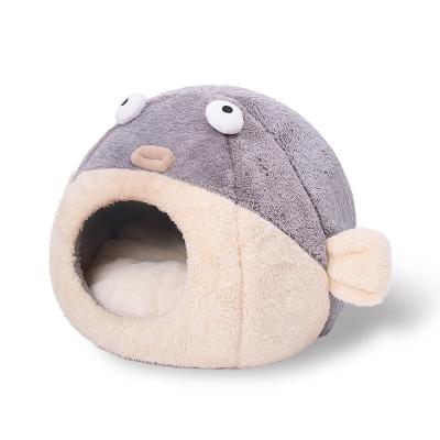 China Hand Wash Wholesale Cute Pufferfish Shaped Cat And Dog Cat House for sale