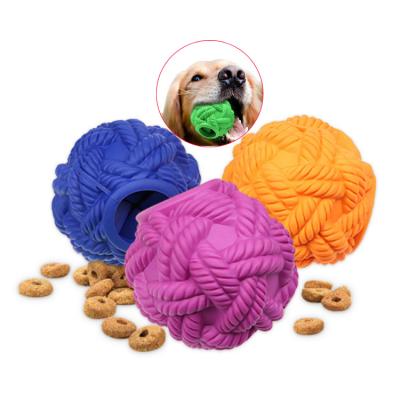 China Durable New Durable Durable Dog Chew Toy Missing Food Treat Fetch Ball Dog Toys Rubber Ultra Indestructible Ball for sale