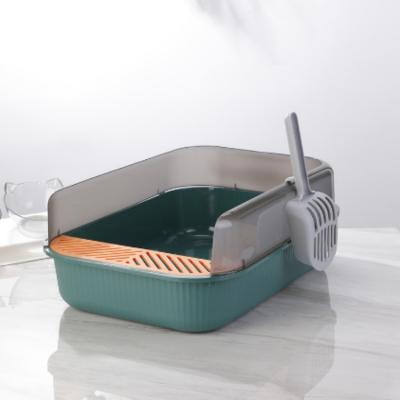 China Wholesale Custom Viable pp Cat Litter Box With Litter Colorful Durable Eco-friendly Scoop Cat Litter Tray Cat Toilet for sale