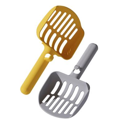 China Plastic Heavy Duty OEM Customized Capacity Kitten Poop Sifting Yellow Gray Plastic Cat Litter Scoop Durable for sale