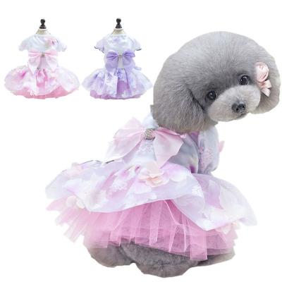 China Pet Factory China Supplier Stocked Clothing Fashionable Girls Dress Pet Shop Dog Clothes Summer for sale