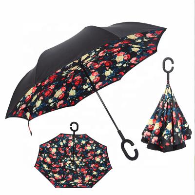 China Double Layer Sun C Handle Reverse Inverted Umbrella Double Layer Sun C Handle Reverse Inverted Umbrella for sale