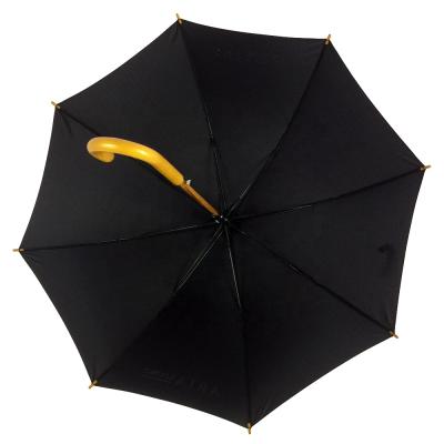 China All in 1 Custom Black Windproof Carved Wooden Handle and Wooden Shaft Automatic Stick Umbrella for sale