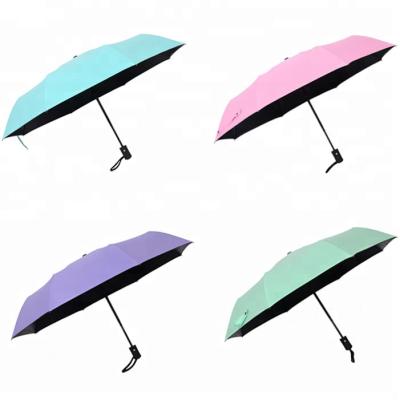 China Lady Up Collapsible Sun Umbrella Chinese Sun Umbrella Sun UV 3 Folding Small Folding Umbrella Promotional Cheap Automatic Uv Small Folding Umbrella for sale