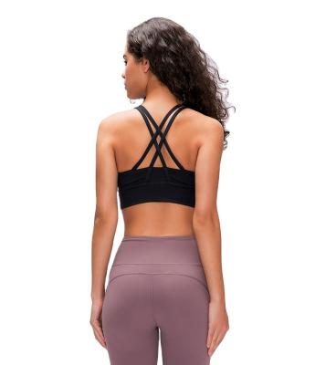 China Wholesale Breathable Women's Quick Dry Workout Sports Bra Sexy Yoga Apparel Gym Clothing Sports Yoga Running Bra for sale