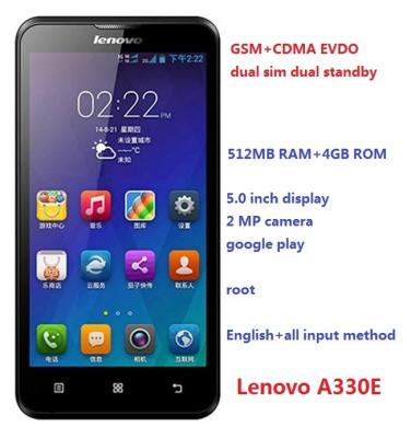 China Wholesale Original 3G Original Brand New Smart Phone Dual Standby CDMA 2000 Lenovo A330E GSM+CDMA EVDO 3G Android Dual sim for sale