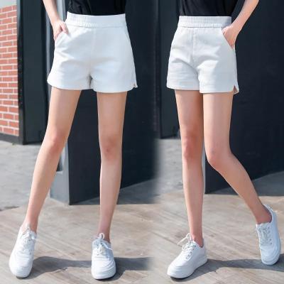 China Sustainable Custom Female Workout Waistband Hot Skinny Stretch Shorts Women Short Pant Summer Casual Lady Loose Solid Soft Cotton Shorts s for sale