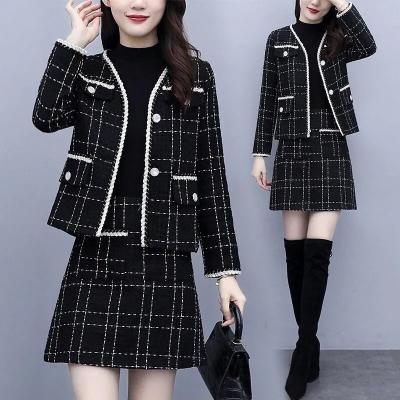 China New version autumn and winter anti-pilling age thickening factory discount Korean fashion wholesale soft coat skirt two suits for sale