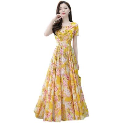 China Anti-Static 2022 Summer Bohemia Long Sleeve Printing Midi Dresses O-Neck Casual Beach Holiday Dress Spot wholesale for sale