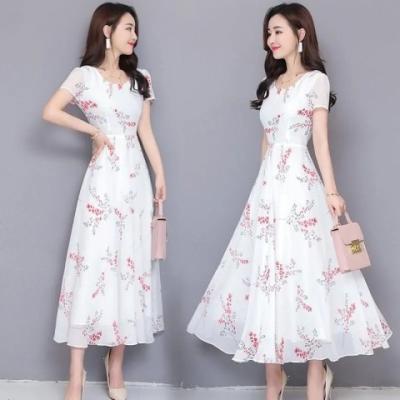 China Anti-Static 2022 Round Neck With short sleeves Bodycon Maxi Elegant Women Summer Party Long Casual Dress for sale