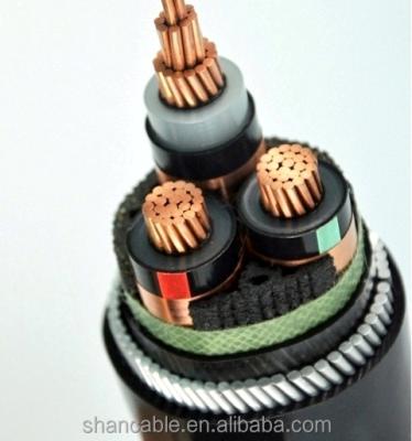 China SWA Power Plant XLPE 11kV Armored Power Cable Three Cores MV Armored Copper Cable YJV32 for sale