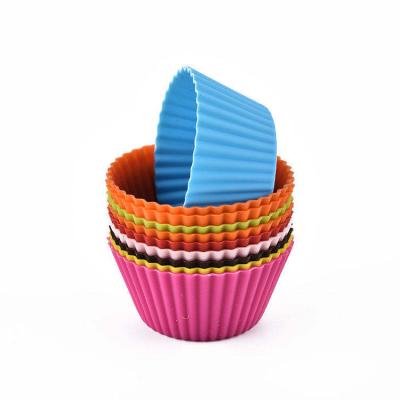 China Non-Stick Sustainable Silicone And Heat Resistant Cupcake Baking Reusable Cake Baking Molds Bakeware Tools for sale