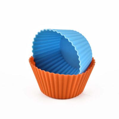 China Sustainable Reusable Silicone Baking Cups Non Stick Cake Molds Cupcake Multycolor Mold for sale