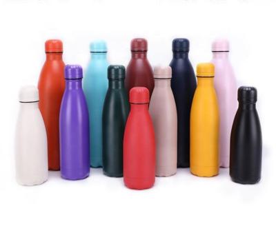 China Newest Sustainable Powder Coating Stainless Steel Water Bottle With Colorful Double Walled Lid Vacuum Insulated for sale