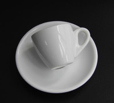 China Sustainable White Durable Porcelain Espresso Cups And Saucers for sale