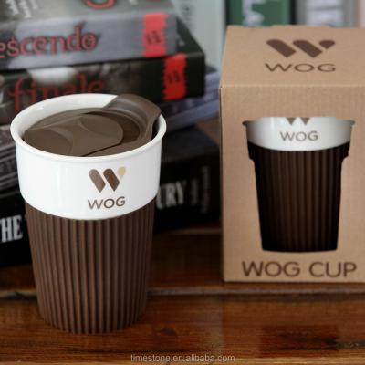 China Sustainable ceramic coffee travel mug with lid replacement chinaCar mug/OEM for sale